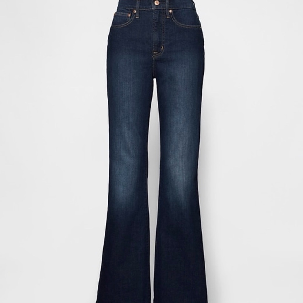 Gap high rise 70’s flare jeans dark jeans 31/12